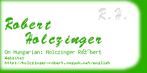 robert holczinger business card